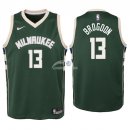Camisetas de NBA Ninos Milwaukee Bucks Malcolm Brogdon Verde Icon 2018