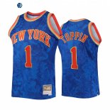 Camisetas NBA New York Knicks NO.1 Obi Toppin Royal Throwback 2022