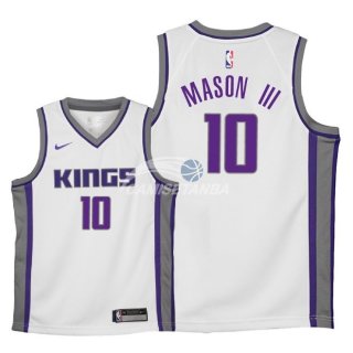 Camisetas de NBA Ninos Sacramento Kings Frank Mason III Blanco Association 2018