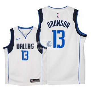 Camiseta NBA Ninos Dallas Mavericks Jalen Brunson Blanco Association 2018