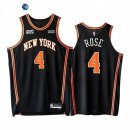 Camisetas NBA de New York Knicks Derrick Rose 75th Negro Ciudad 2021-22