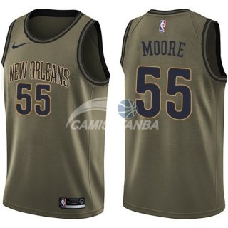 Camisetas NBA Salute To Servicio New Orleans Pelicans E Twaun Moore Nike Ejercito Verde 2018