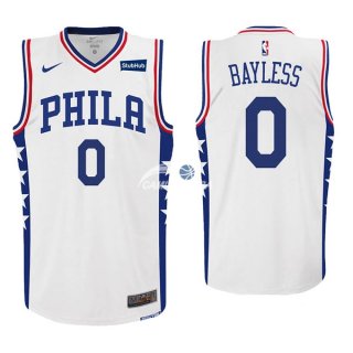 Camisetas NBA de Jerryd Bayless Philadelphia 76ers Blanco 17/18