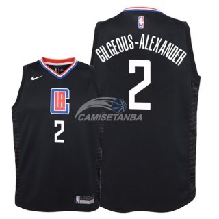 Camisetas de NBA Ninos Los Angeles Clippers Shai Gilgeous Alexander Negro Statement 2018