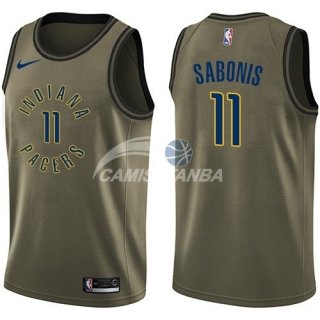 Camisetas NBA Salute To Servicio Indiana Pacers Domantas Sabonis Nike Ejercito Verde 2018