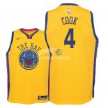 Camisetas de NBA Ninos Golden State Warriors Quinn Cook Nike Amarillo Ciudad 2018