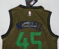 Camisetas NBA Salute To Servicio Utah Jazz Donovan Mitchell Nike Ejercito Verde 2018