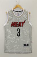 Camisetas NBA Luces Ciudad Wade Miami Heat Gris