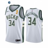 Camisetas NBA Milwaukee Bucks Giannis Antetokounmpo 2021 Finales Blanco Association