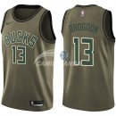 Camisetas NBA Salute To Servicio Milwaukee Bucks Malcolm Brogdon Nike Ejercito Verde 2018