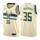 Camisetas NBA de Mirza Teletovic Milwaukee Bucks Nike Crema Ciudad 17/18
