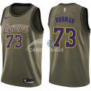 Camisetas NBA Salute To Servicio Los Angeles Lakers Dennis Rodman Nike Ejercito Verde 2018