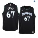 Camisetas de NBA Ninos Minnesota Timberwolves Taj Gibson Negro Hardwood Classics