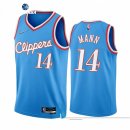 Camisetas NBA de Los Angeles Clippers Terance Mann 75th Azul Ciudad 2021-22