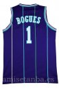 Camisetas NBA de Tyrone Curtis Bogues Charlotte Hornets Azul