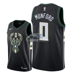 Camisetas NBA de Xavier Munford Milwaukee Bucks Negro Statement 2018