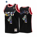 Camisetas NBA Miami Heat NO.4 Victor Oladipo 75th Aniversario Negro Throwback 2022