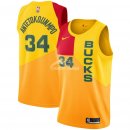 Camisetas de NBA Ninos Milwaukee Bucks Giannis Antetokounmpo Nike Amarillo Ciudad 18/19