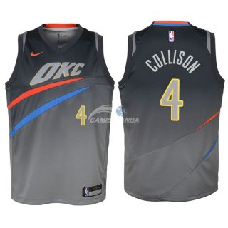 Camisetas de NBA Ninos Oklahoma City Thunder Nick Collison Nike Gris Ciudad 2018