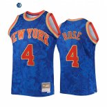 Camisetas NBA New York Knicks NO.4 Derrick Rose Royal Throwback 2022