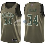 Camisetas NBA Salute To Servicio Milwaukee Bucks Ray Allen Nike Ejercito Verde 2018