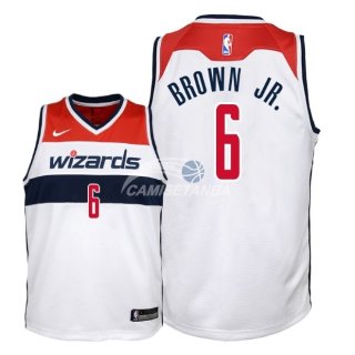 Camisetas de NBA Ninos Washington Wizards Troy Brown Jr Blanco Association 2018