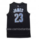 Camisetas NBA de LeBron James Cleveland Cavaliers Negro Diamante