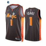 Camisetas NBA Nike Orlando Magic NO.1 Jonathan Isaac 75th Negro Ciudad 2021-22