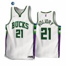 Camisetas NBA de Milwaukee Bucks Jrue Holiday 75th Blanco Ciudad 2021-22