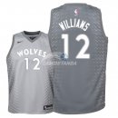 Camisetas de NBA Ninos Minnesota Timberwolves C.J. Williams Nike Gris Ciudad 2018