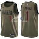 Camisetas NBA Salute To Servicio Portland Trail Blazers Evan Turner Nike Ejercito Verde 2018