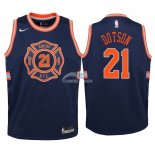Camisetas de NBA Ninos New York Knicks Damyean Dotson Nike Marino Ciudad 2018
