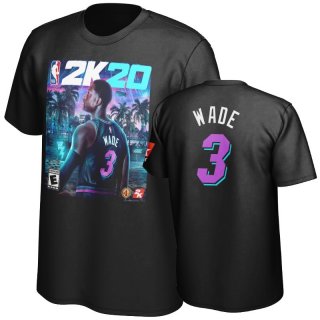 T Shirt NBA Miami Heat Dwyane Wade Negro