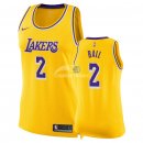 Camisetas NBA Mujer Lonzo Ball Los Angeles Lakers Amarillo Icon 18/19