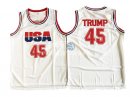 Camisetas NBA Trump 45 Pelicula Baloncesto Blanco