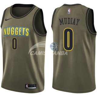 Camisetas NBA Salute To Servicio Denver Nuggets Emmanuel Mudiay Nike Ejercito Verde 2018