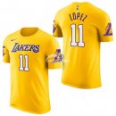 Camisetas NBA de Manga Corta Brook Lopez Los Angeles Lakers Amarillo 17/18