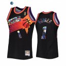 Camisetas NBA Phoenix Suns NO.1 Devin Booker75th Diamante Negro Hardwood Classics 2022