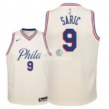 Camisetas de NBA Ninos Philadelphia Sixers Dario Saric Nike Crema Ciudad 2018