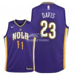 Camisetas de NBA Ninos New Orleans Pelicans Anthony Davis Nike Púrpura Ciudad 2018