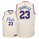 Camisetas de NBA Ninos Philadelphia Sixers Wilson Chandler Nike Crema Ciudad 18/19