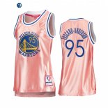Camisetas NBA Mujer Golden State Warriors NO.95 Juan Toscano Anderson 75th Aniversario Rosa Oro 2022