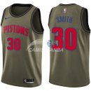 Camisetas NBA Salute To Servicio Detroit Pistons Joe Smith Nike Ejercito Verde 2018