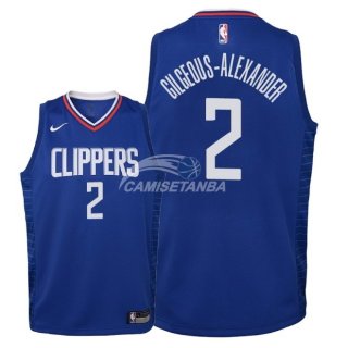 Camisetas de NBA Ninos Los Angeles Clippers Shai Gilgeous Alexander Azul Icon 2018