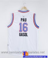 Camisetas NBA de Pau Gasol All Star 2015 Blanco