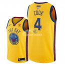 Camisetas NBA Golden State Warriors Quinn Cook 2018 Finales Amarillo Ciudad Parche