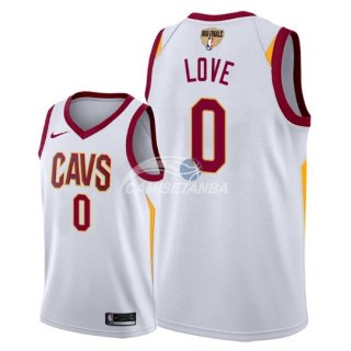 Camisetas NBA Cleveland Cavaliers Kevin Love 2018 Finales Blanco Association Parche
