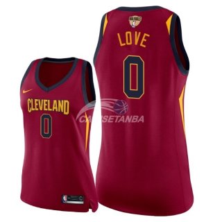Camisetas NBA Mujer Kevin Love Cleveland Cavaliers Rojo Icon Parche Finales Champions 2018