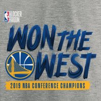 Camisetas NBA Golden State Warriors 2019 Finales Manga Corta Gris
