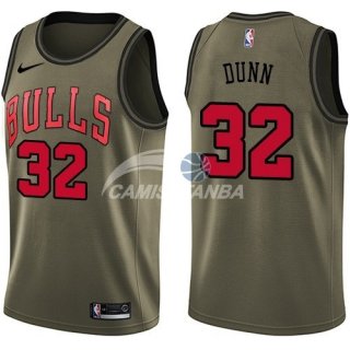 Camisetas NBA Salute To Servicio Chicago Bulls Kris Dunn Nike Ejercito Verde 2018